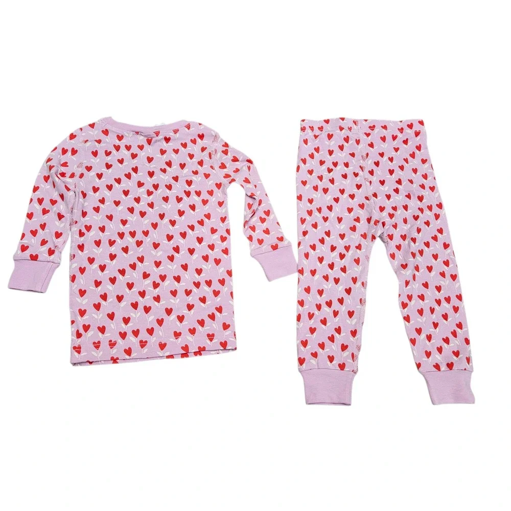 Hanna‎ Andersson Pajama Set 8 Red Heart Tencel Modal Sleepwear Hannasoft NWT